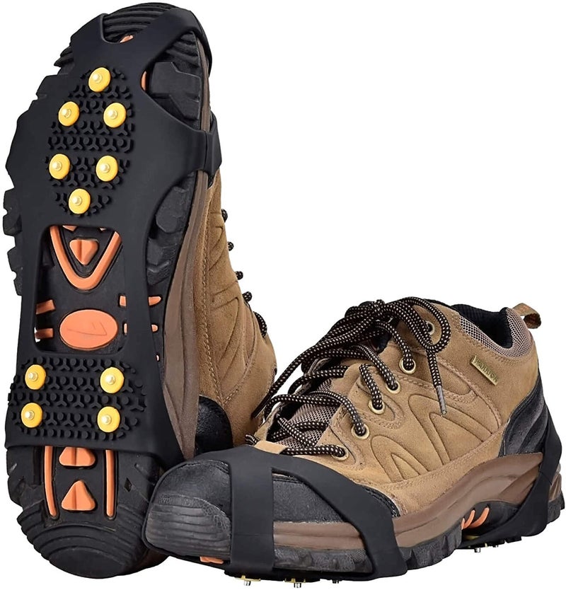 Aliglow Ice Snow Grips Over Shoe/Boot Traction Cleat Spikes Anti Slip Footwear - Image 1